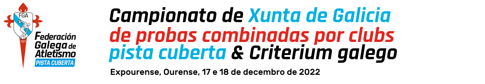  Campionato de Galicia de Combinadas por Clubs e Criterium Galego.  Pista Cuberta de Ourense, 17-18 decembro 2022