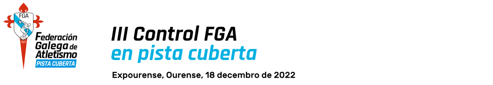  Control de marcas FGA en pista cuberta.  Pista Cuberta de Ourense, 18 decembro 2022