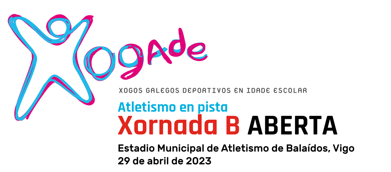  XOGADE Atletismo en pista Xornada B - ABERTA.  Estadio Municipal de Atletismo de Balaídos, 29 abril 2023